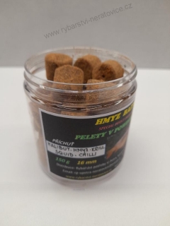 Pelety chytací v Powder Dipu - Halibut - Hmyz/Krill/Squid/Chilli - 16mm - 150g